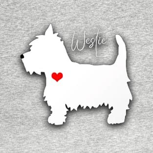 Westie with Heart Design T-Shirt